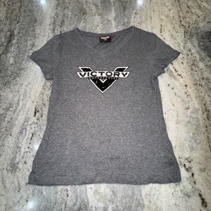 Victory Motorcycles Women’s Small T Shirt Short Sleeve Sequins Black Gray